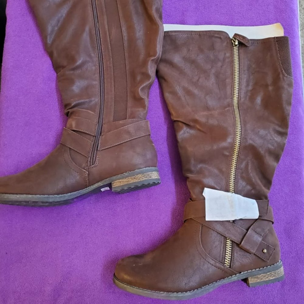 TORRID Brown Brushed Faux Leather Tall Boot